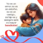 Tierna imagen con frase para dedicar a los hijos