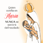 Imagen con frase sobre la Virgen María