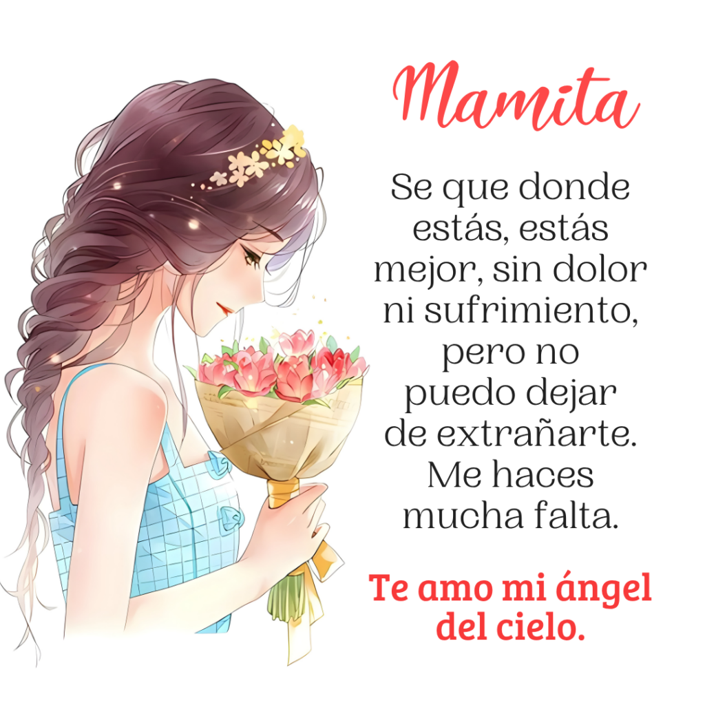 Imagen con mensaje para una madre fallecida