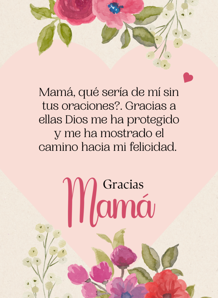 imagen día de la madre con frase sobre el poder de las orecione de mamá