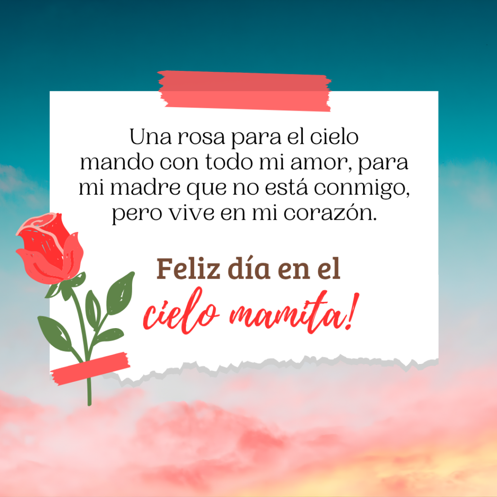 Imagen para mamá en el cielo con frase emotiva