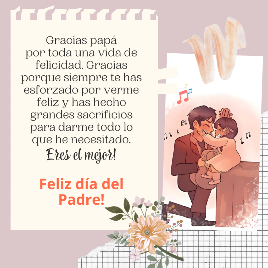 carta de gratitud para compartir con papá en el día del padre