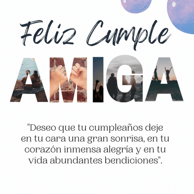 Diseño moderno con mensaje de feliz cumpleaños amiga para compartir