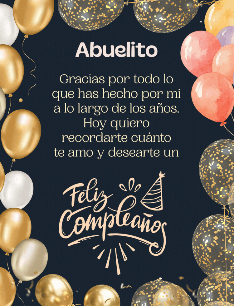 Imagen con frase de gratitud para decir feliz cumpleaños abuelito