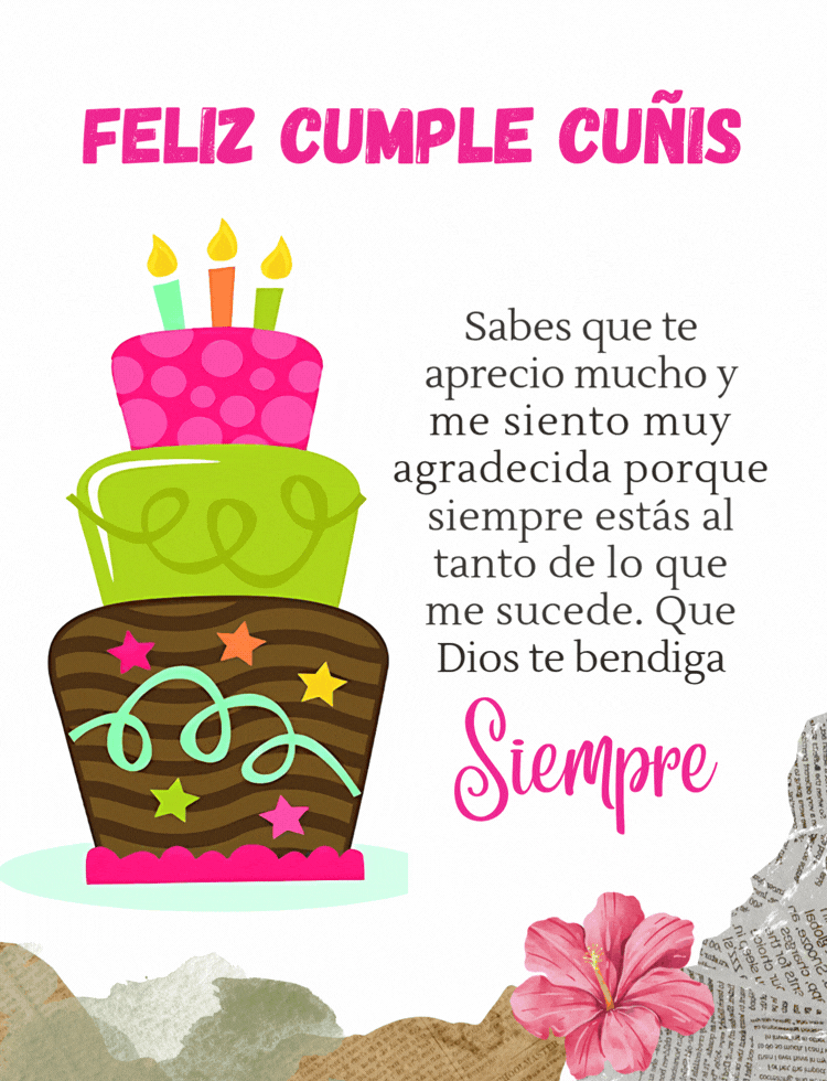 Saludo de feliz cumpleaños para compartir con una cuñada