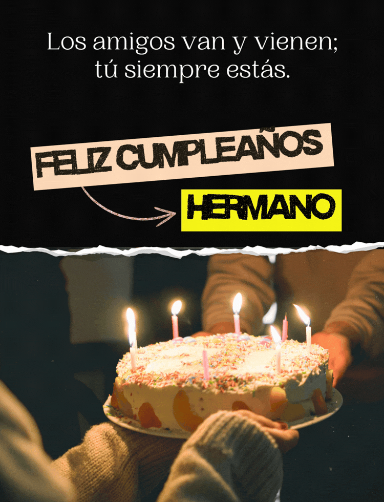 Imagen con mensaje corto de feliz cumpleaños para un hermano.