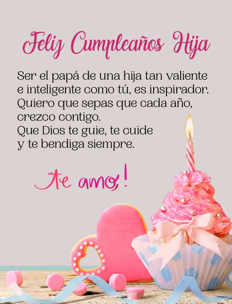 Mensaje de feliz cumpleaños de un padre para una hija