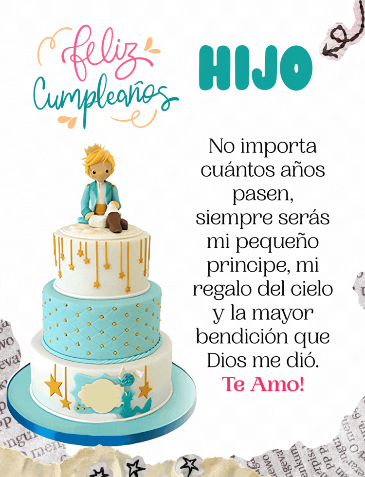 Imagen con mensaje de feliz cumpleaños para un niño que está creciendo